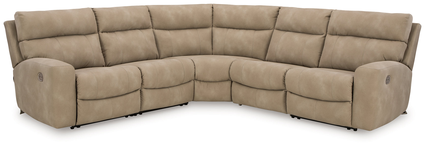 Open console with hidden storage and cup holders