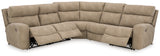 Back view of sand power reclining sectional