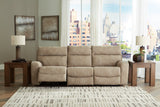 USB charging port detail on sectional sofa
