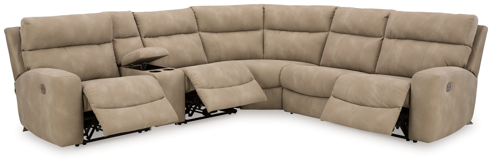 Sectional reclining in zero wall design position