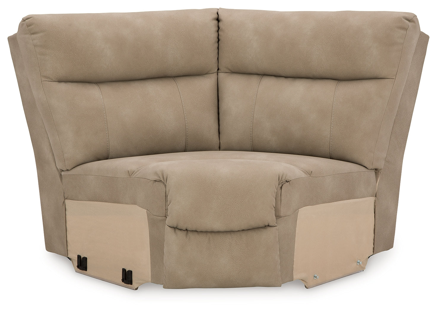 Next-Gen DuraPella sand microfiber 6-piece power reclining sectional front view