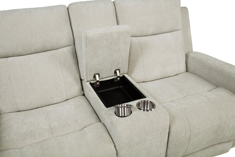 Loveseat cup holders and control buttons