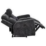 Back view of Kennett Chenille Upholstered Power Reclining Sofa