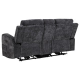 Center console with lift-top compartment open