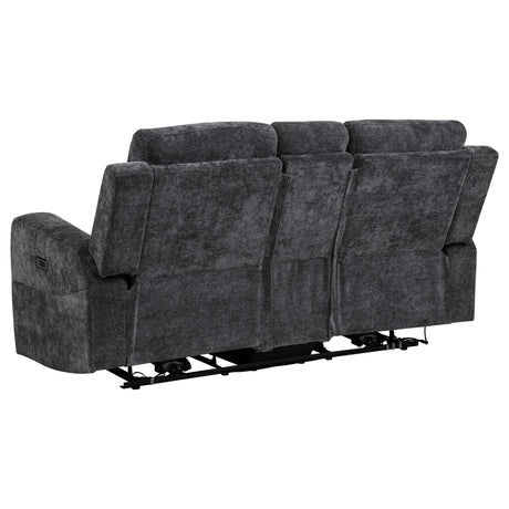 Center console with lift-top compartment open