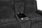 Lift-top storage compartment inside console