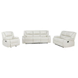 Camila 3-piece Upholstered Reclining Sofa Set White