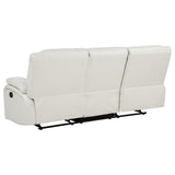 Camila 3-piece Upholstered Reclining Sofa Set White