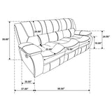 Camila 3-piece Upholstered Reclining Sofa Set White