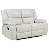 Camila Upholstered Motion Reclining Loveseat White