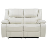Camila Upholstered Motion Reclining Loveseat White
