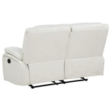 Camila Upholstered Motion Reclining Loveseat White