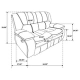 Camila Upholstered Motion Reclining Loveseat White