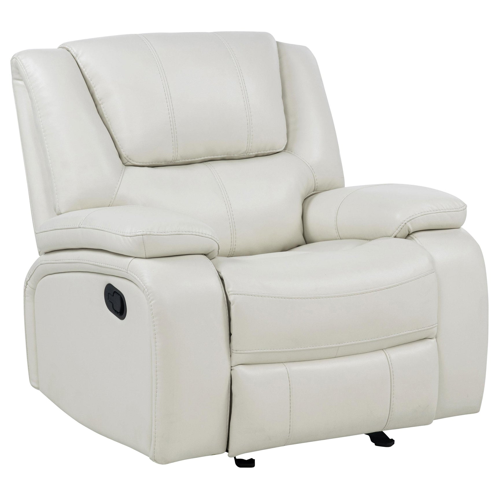 Recliner in extended position illustrating glider and recline function