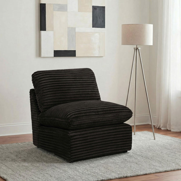 Collins Modular Armless Chair Chocolate Brown side view