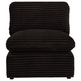 Collins Modular Armless Chair Chocolate Brown back view