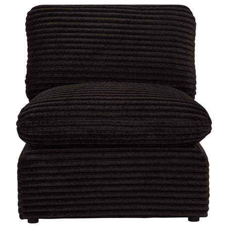 Collins Modular Armless Chair Chocolate Brown back view