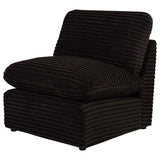 Collins Modular Armless Chair Chocolate Brown seating surface close-up