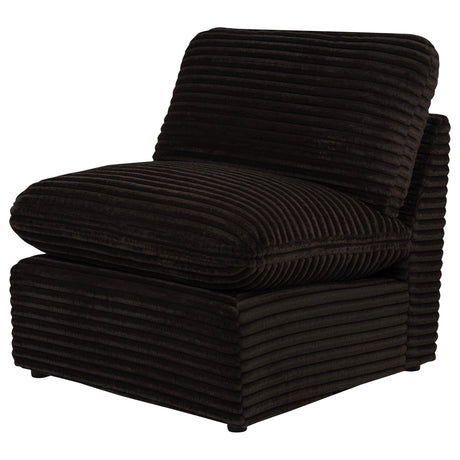 Collins Modular Armless Chair Chocolate Brown seating surface close-up