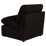 Collins Modular Armless Chair Chocolate Brown cushion close-up