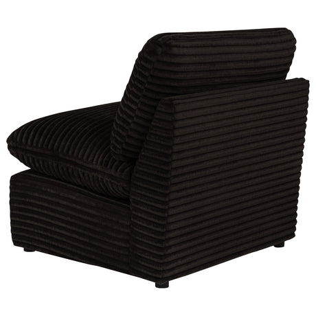 Collins Modular Armless Chair Chocolate Brown cushion close-up