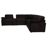 Side view of sectional showing black legs