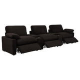 Console section with stainless steel cup holders of Collins seating