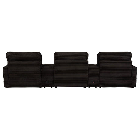 Reclined position of Collins power home theater chair