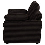Seated position of recliner showing cushion comfort