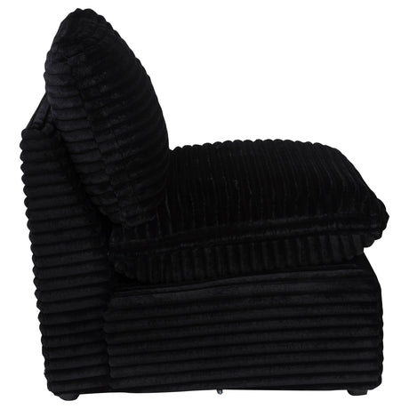 Detailed view of armrest and upholstery fabric