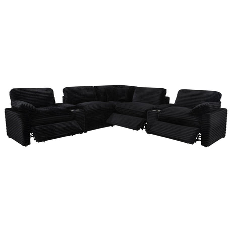 Collins sectional side view showing power recliner