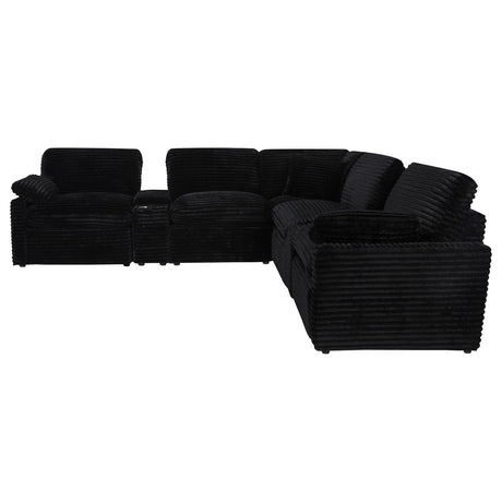 Collins sectional with cup holders close-up