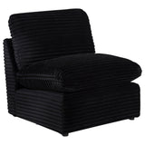 Black fabric upholstery close detail