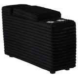 View of sectional leg made of black plastic