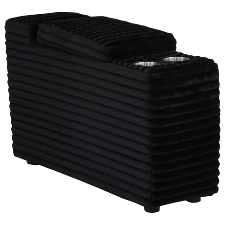 View of sectional leg made of black plastic