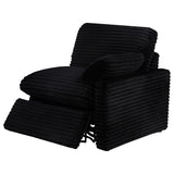 Recliner extended position with power mechanism visible