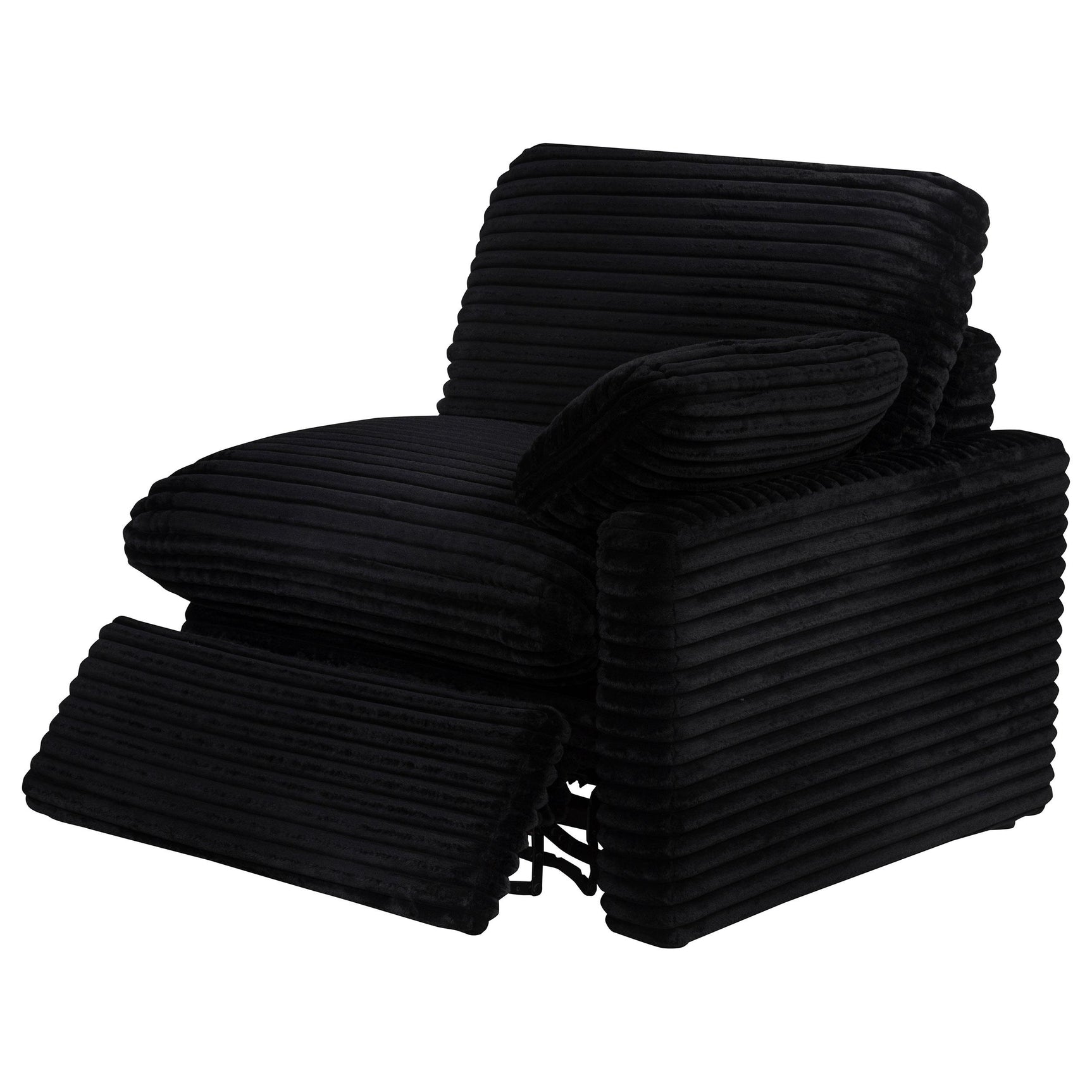 Recliner extended position with power mechanism visible