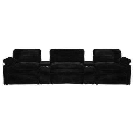Side view showing power recliner mechanism on Collins seating