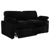 Side view of Collins Modular Power Reclining Loveseat in black