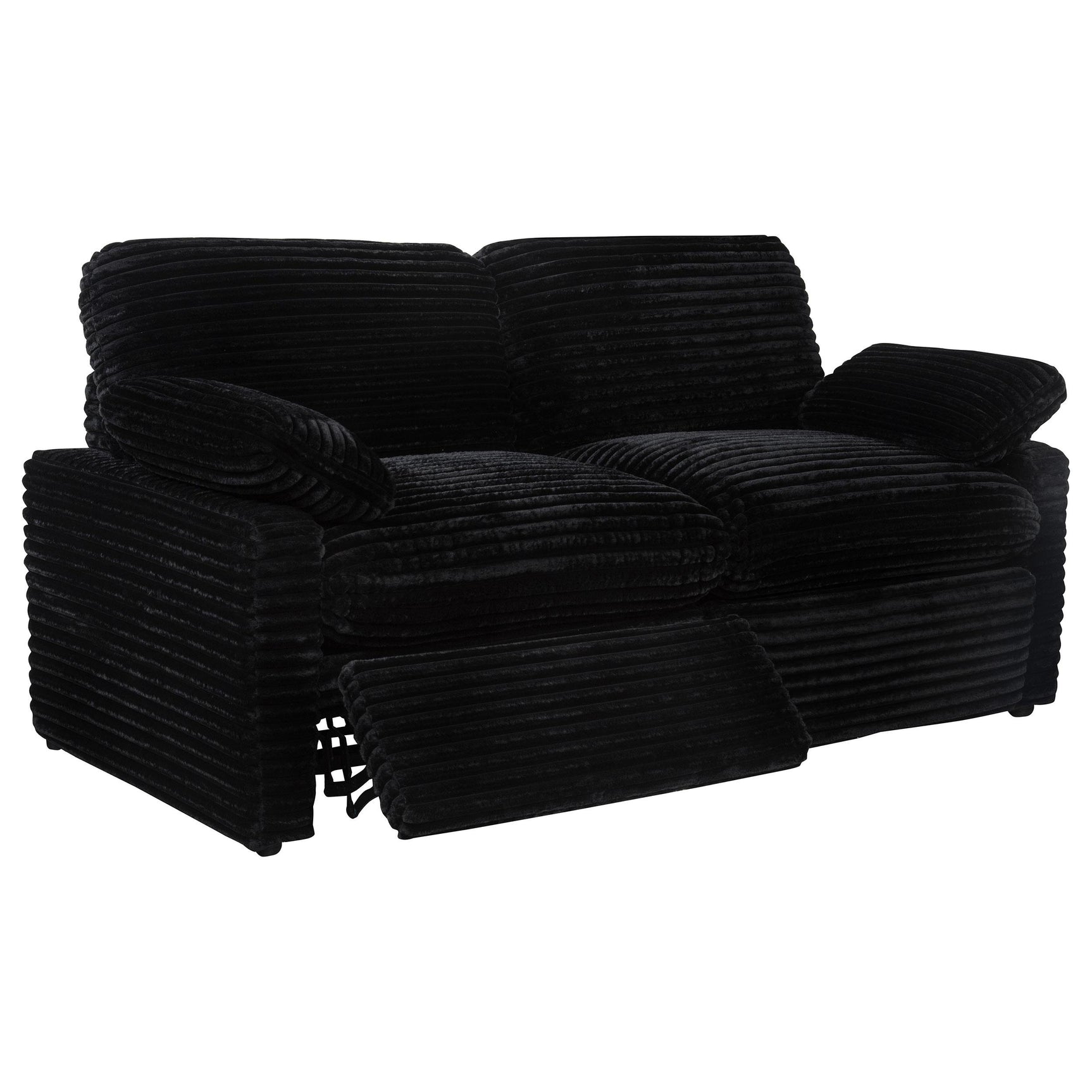 Side view of Collins Modular Power Reclining Loveseat in black