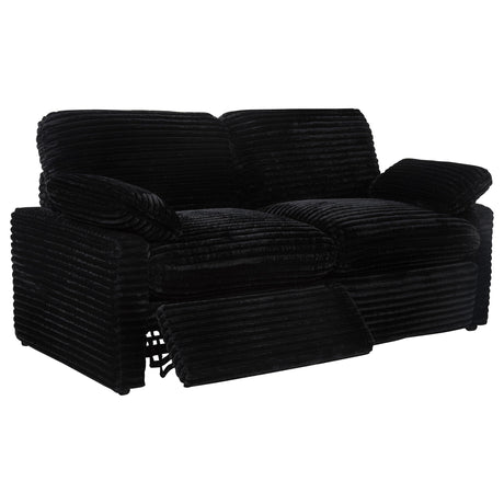 Side view of Collins Modular Power Reclining Loveseat in black