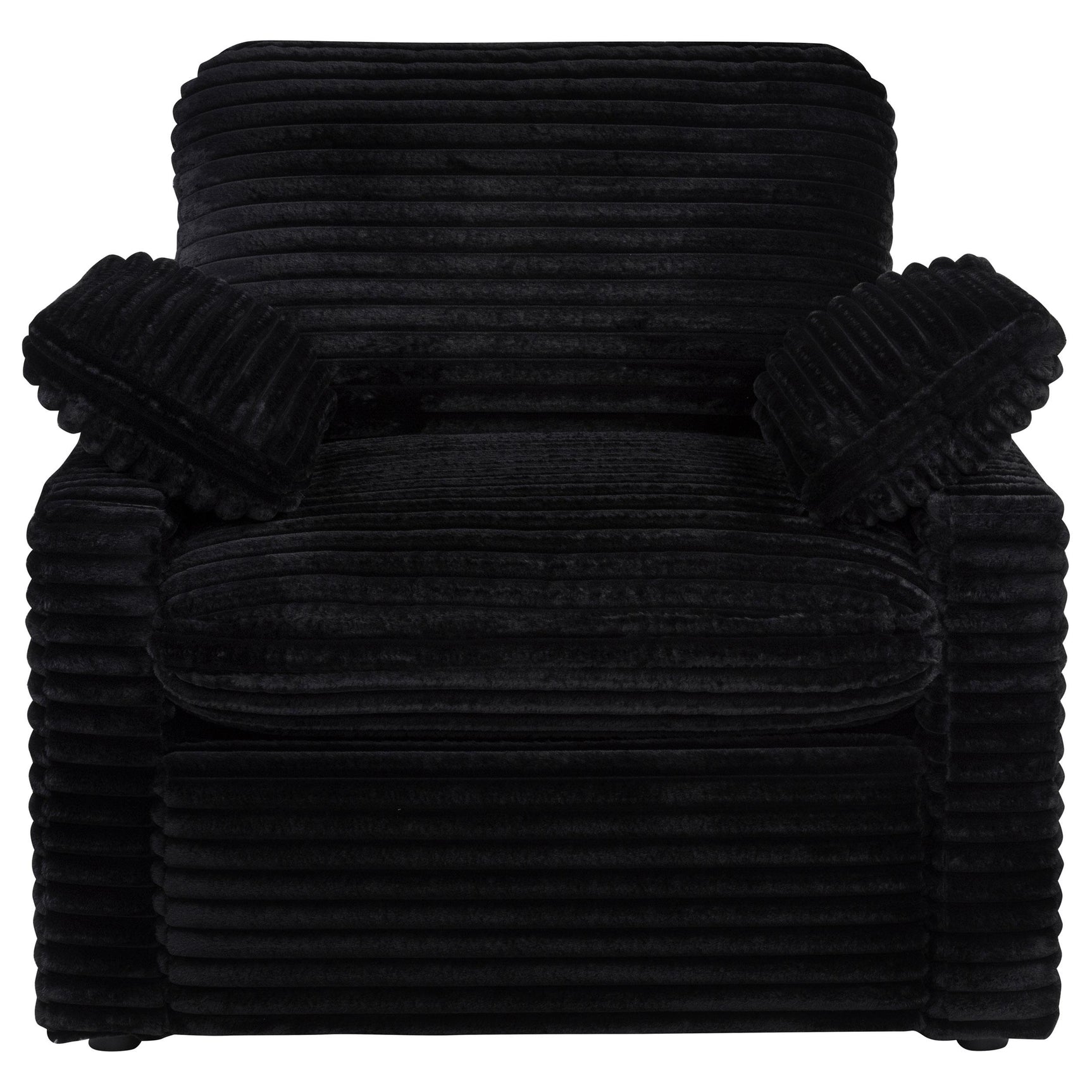 Metal and plastic base supporting recliner chair