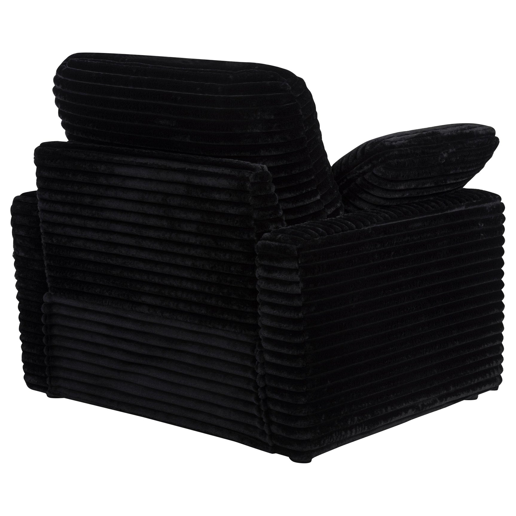 Close-up of reversible seat cushion on recliner