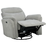 Adler recliner leg and plastic glide detail
