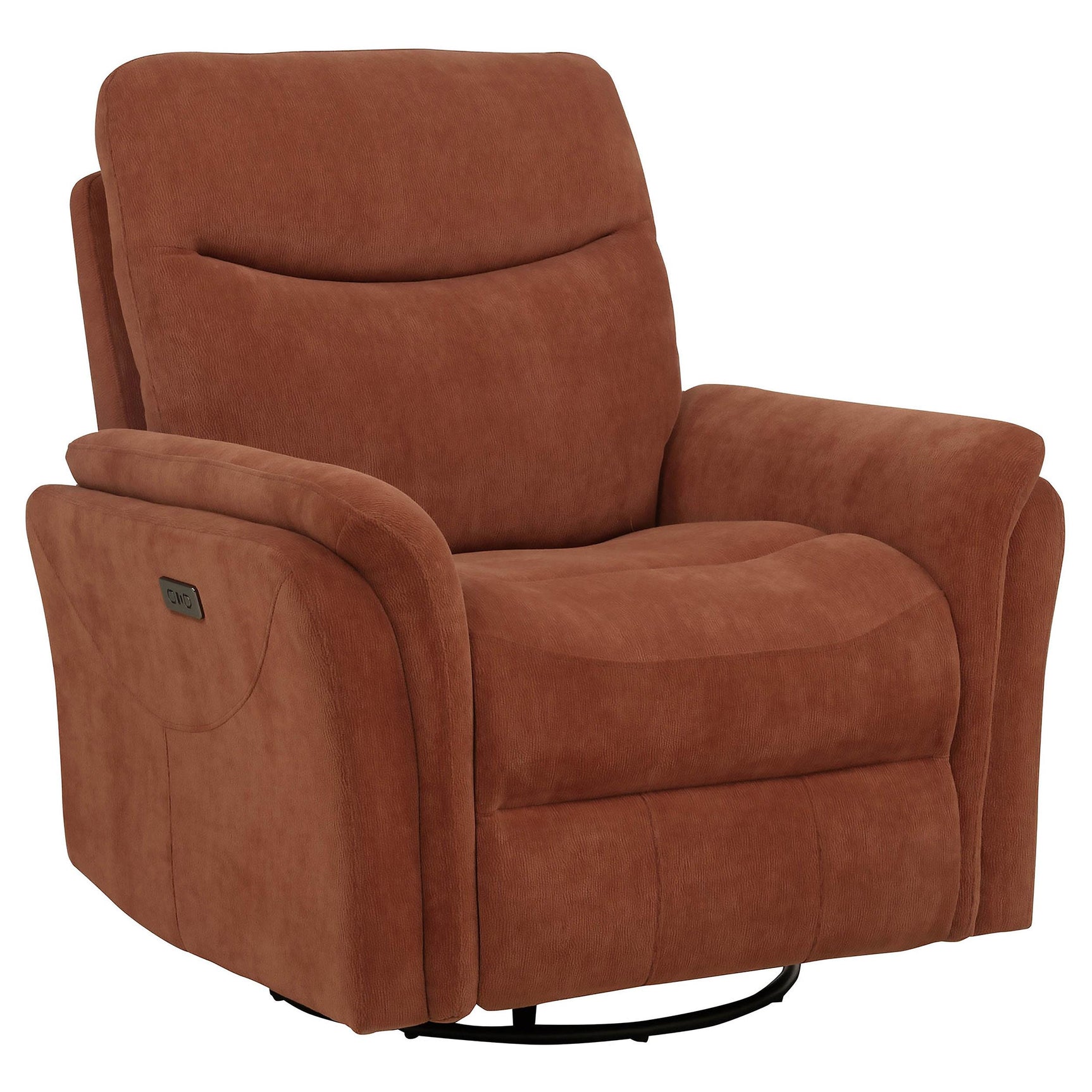 Adler recliner showing USB ports and reclining switch panel