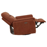 Armrest detail of Adler power swivel recliner