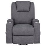 Louie Grey Chenille Power Lift Massage Recliner massage function detail