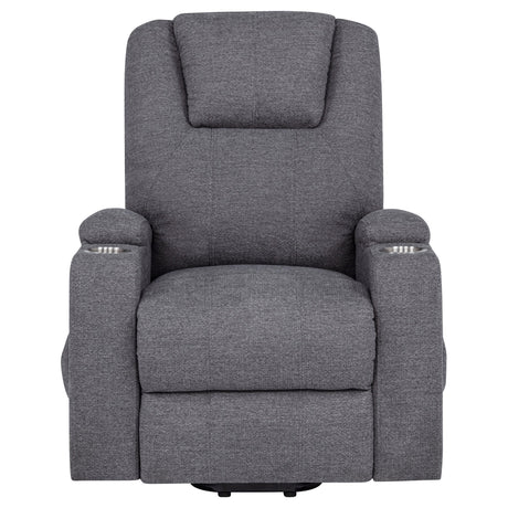 Louie Grey Chenille Power Lift Massage Recliner massage function detail