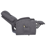 Louie Grey Chenille Power Lift Massage Recliner fabric texture close-up