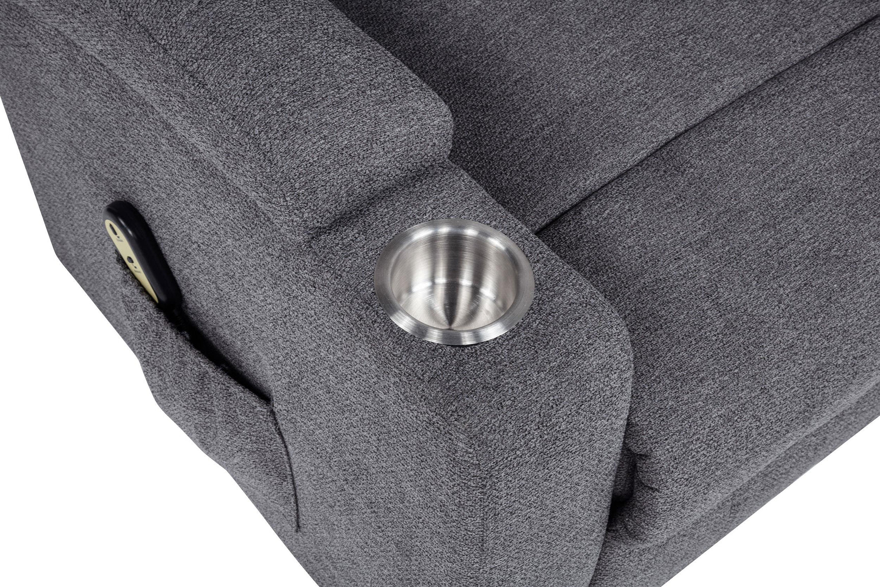 Louie Grey Chenille Power Lift Massage Recliner cushion detail
